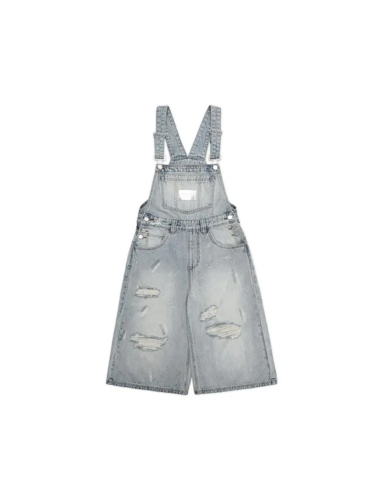 Silver pleated leather label casual straight denim back pants【s0000008646】