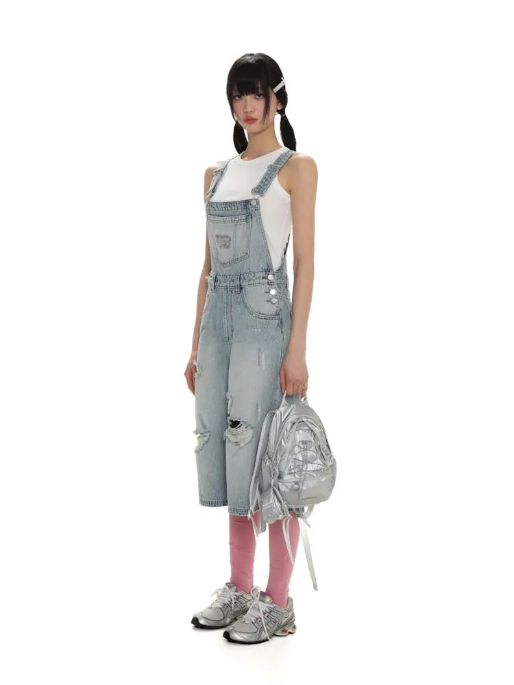 Silver pleated leather label casual straight denim back pants【s0000008646】