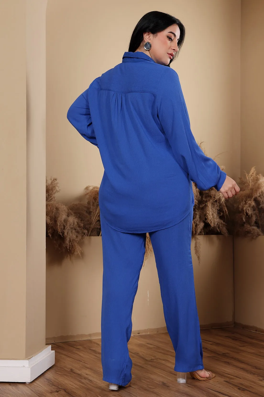 Solid Co-ord Set-Ink Blue
