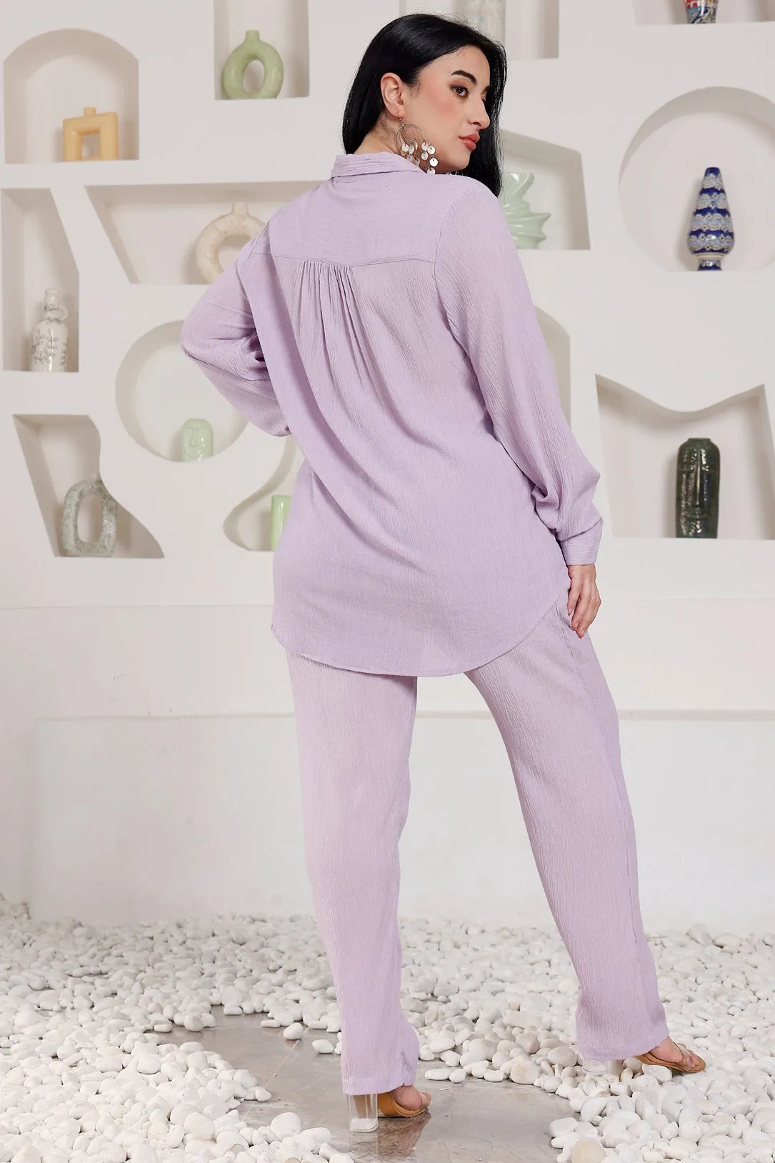 Solid Co-ord Set-Light Purple