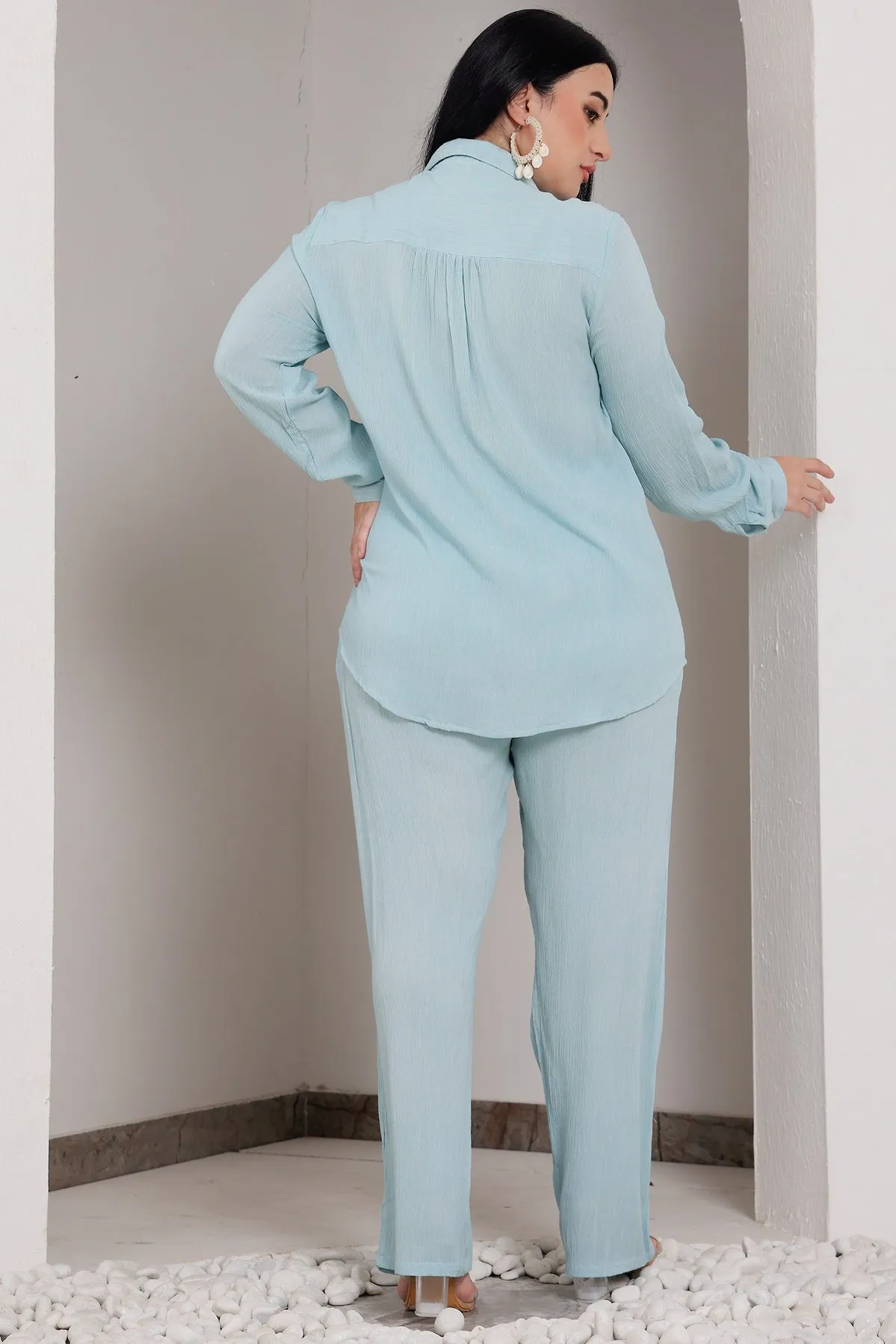 Solid Co-ord Set-Powder Blue