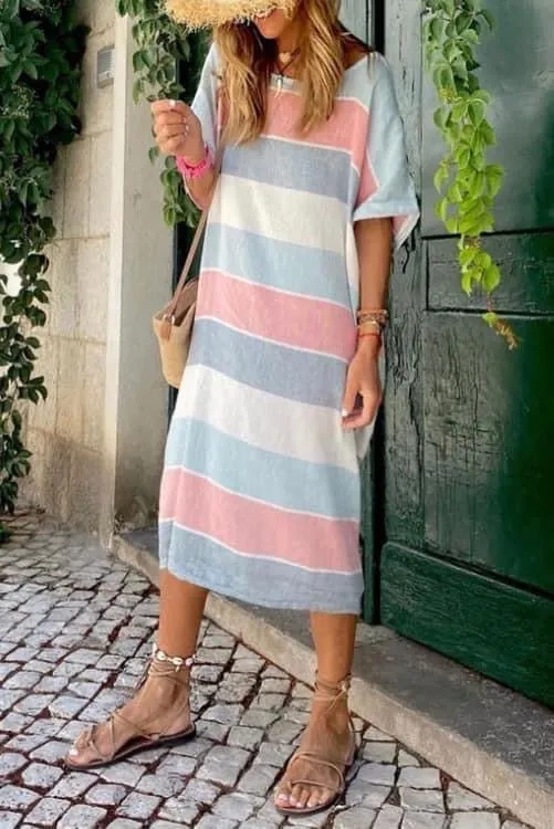 Striped shirt dress