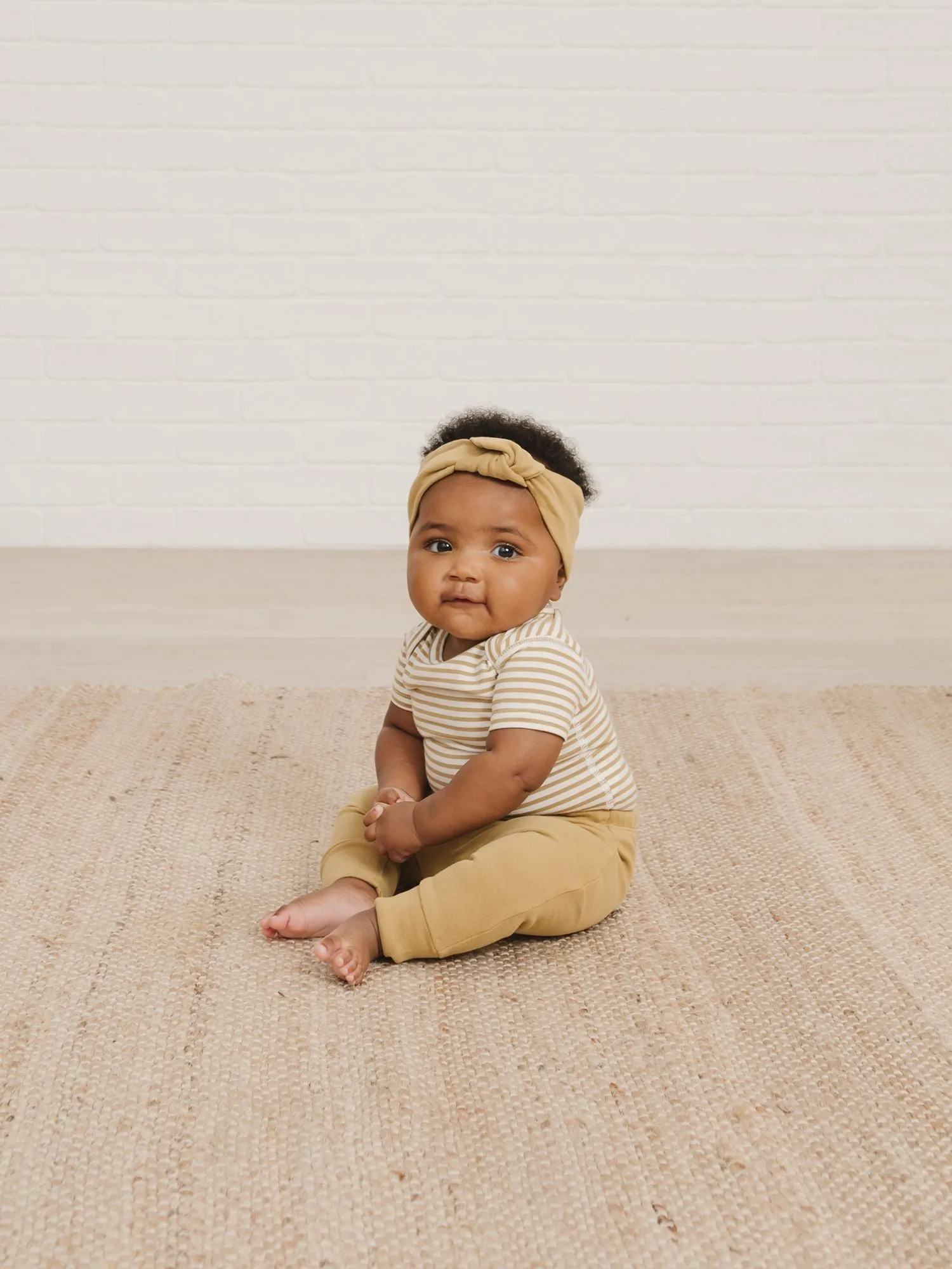 The Drawstring Pant by Quincy Mae - Gold