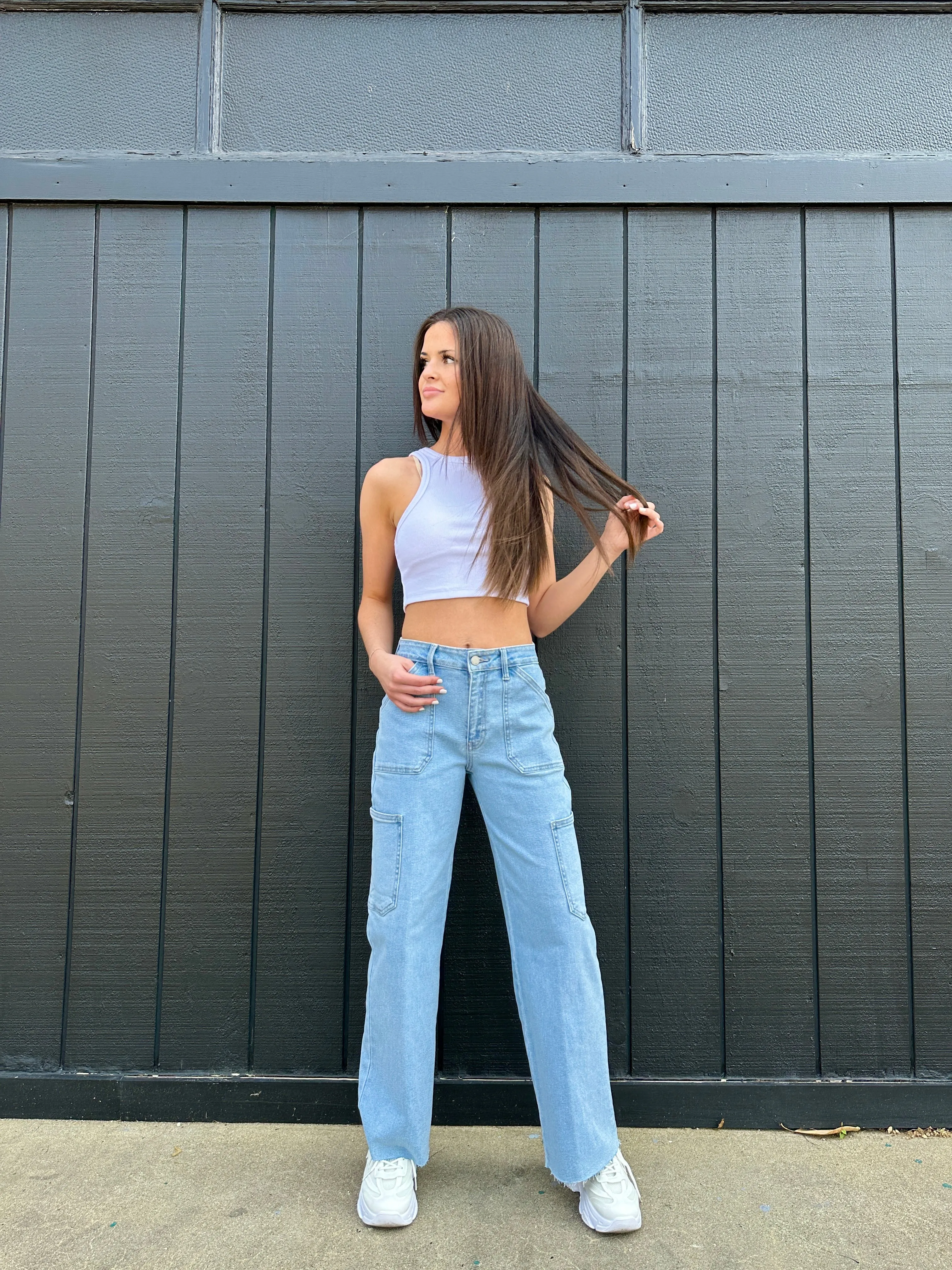 Utility Straight Jeans Lt. Wash