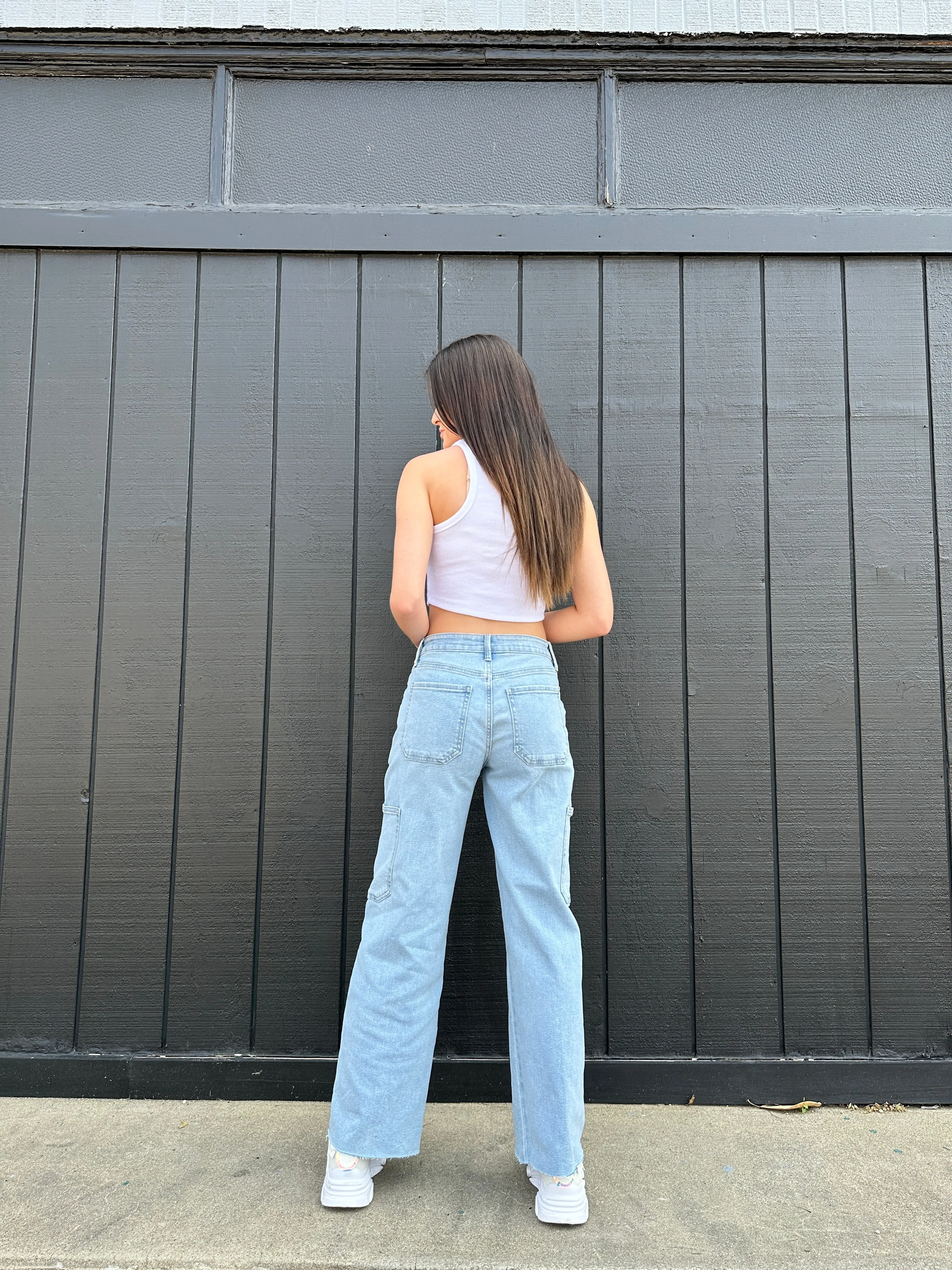 Utility Straight Jeans Lt. Wash