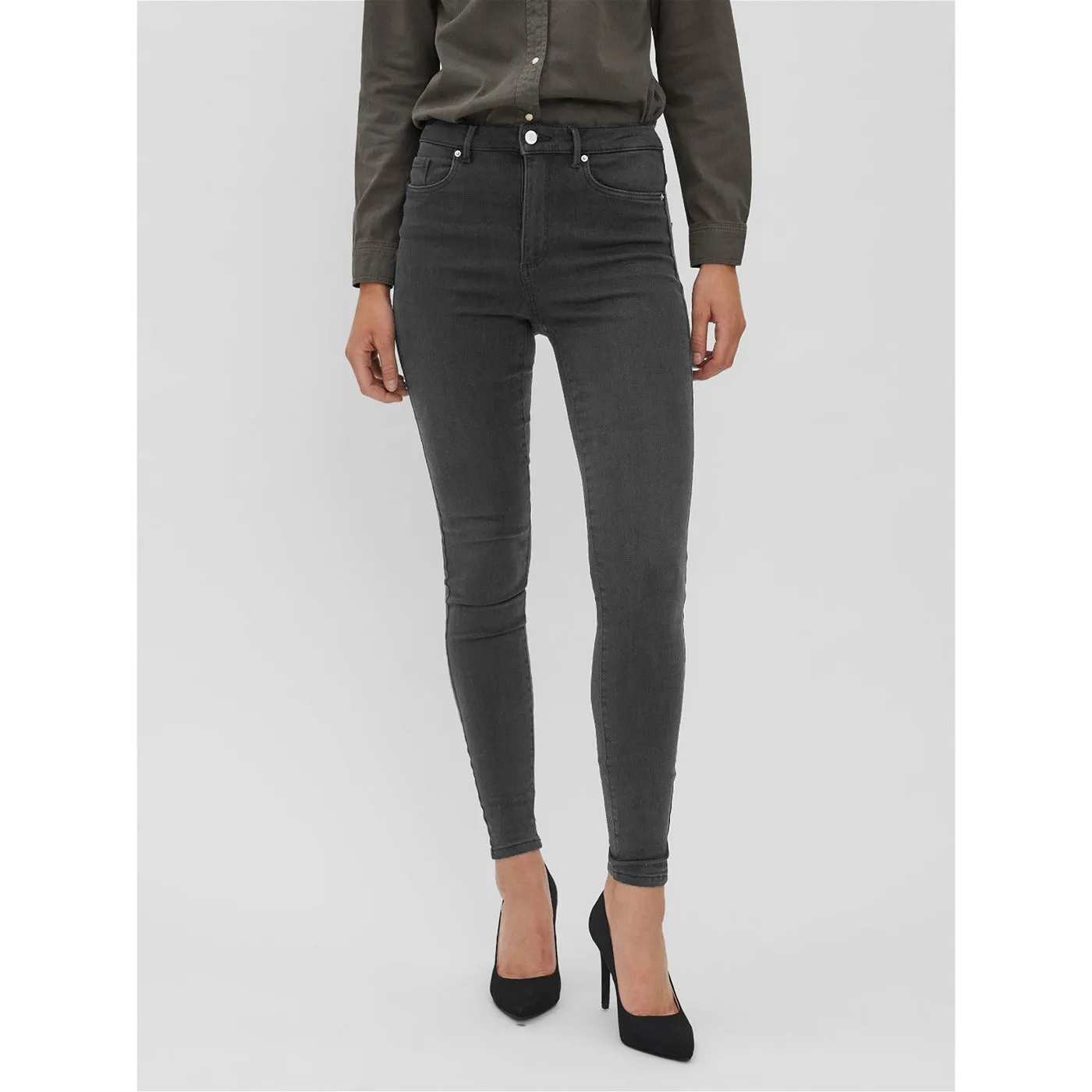 VM High Waist Grey Skinny Jeans
