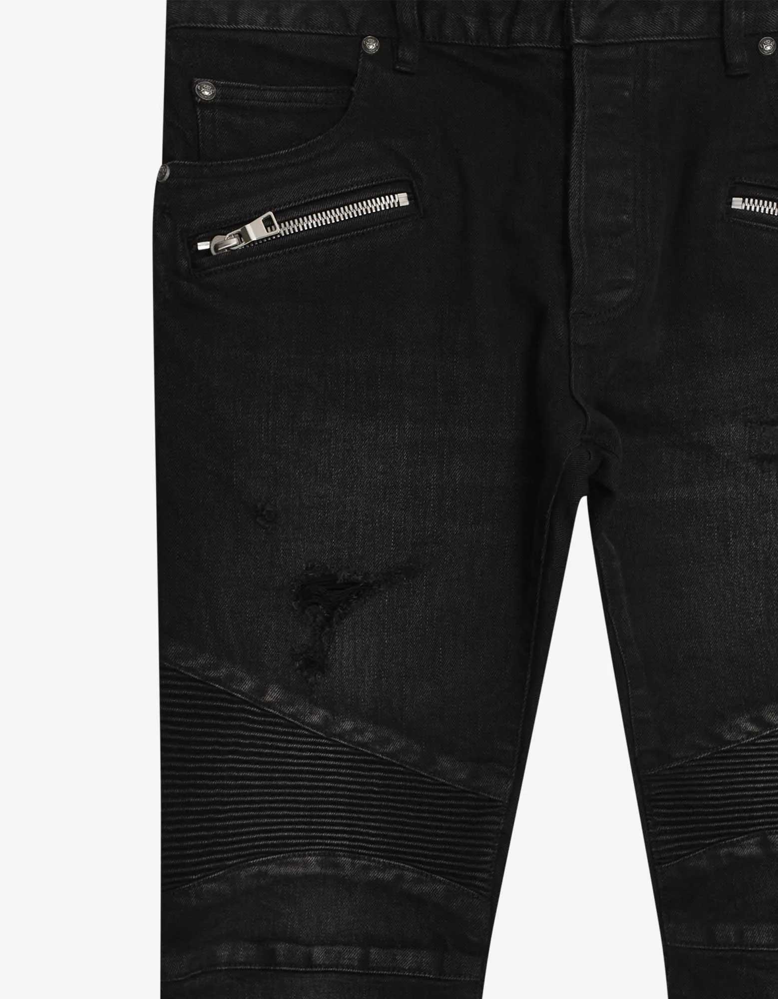 Wash Black Skinny Biker Jeans