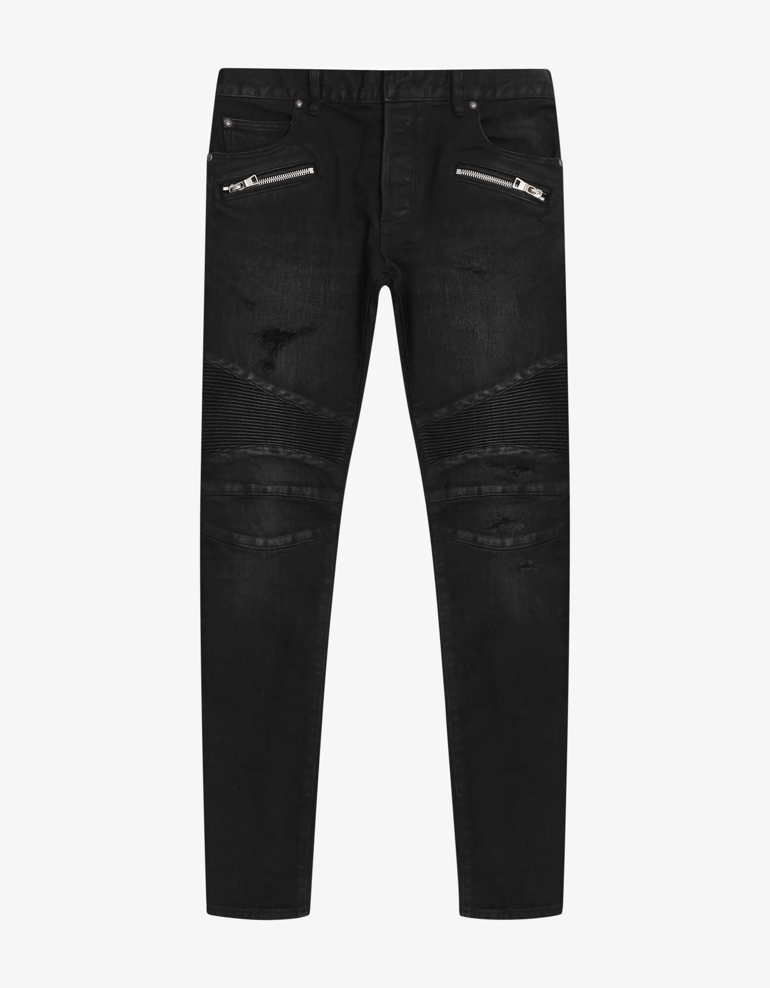 Wash Black Skinny Biker Jeans