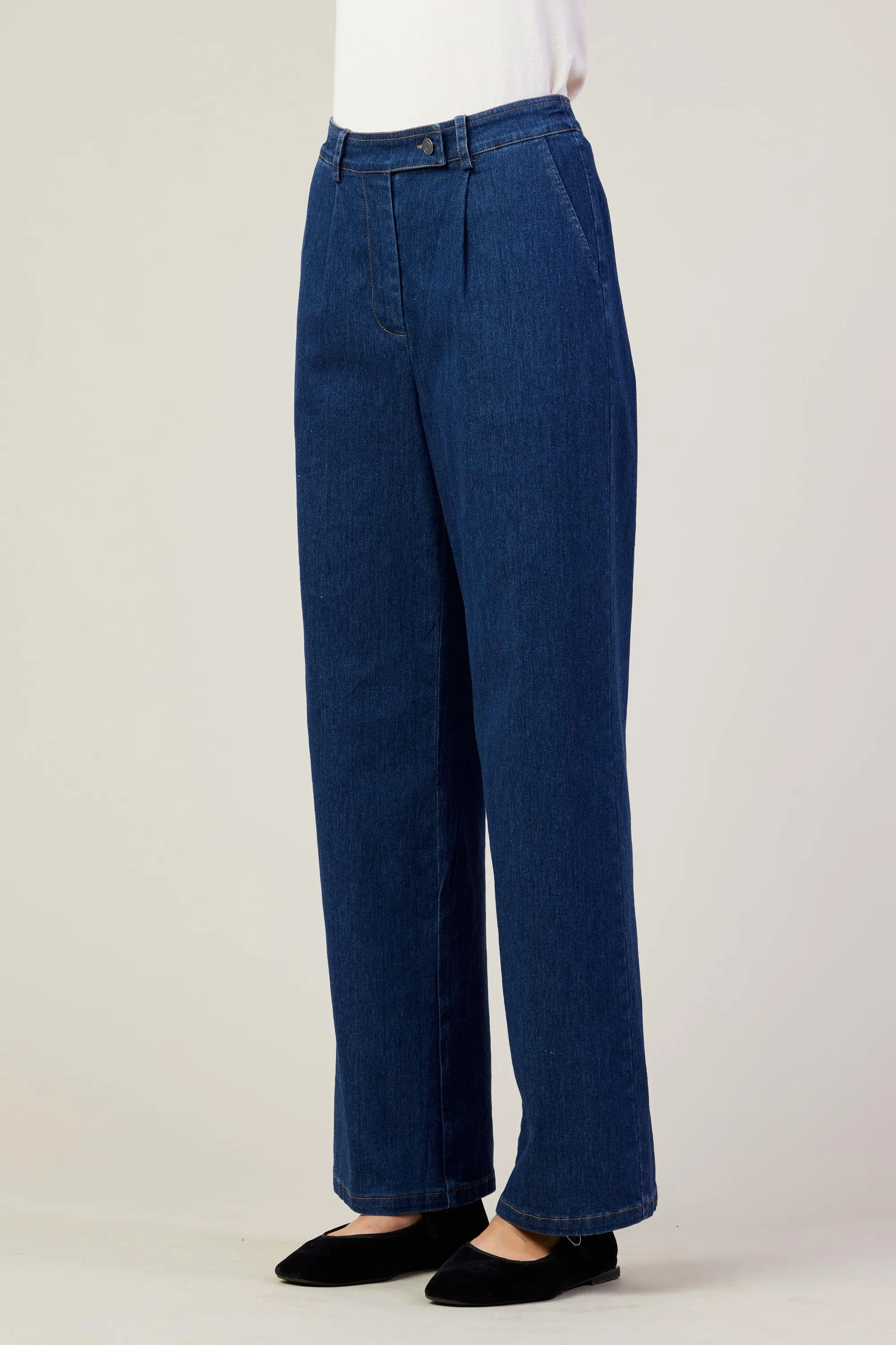 Washed Denim Pants