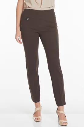 Wide Band Elastic Waist Women's Chocolate Brown Pants